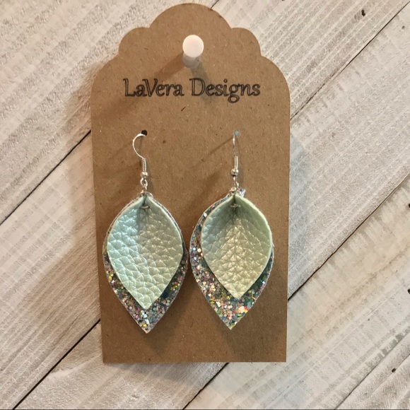 Faux Leather Earrings - Picture 1 of 2